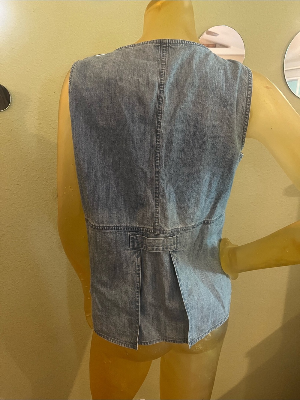 J. Jill Blue Square-Neck Button-Front Denim Top - Picture 2 of 6